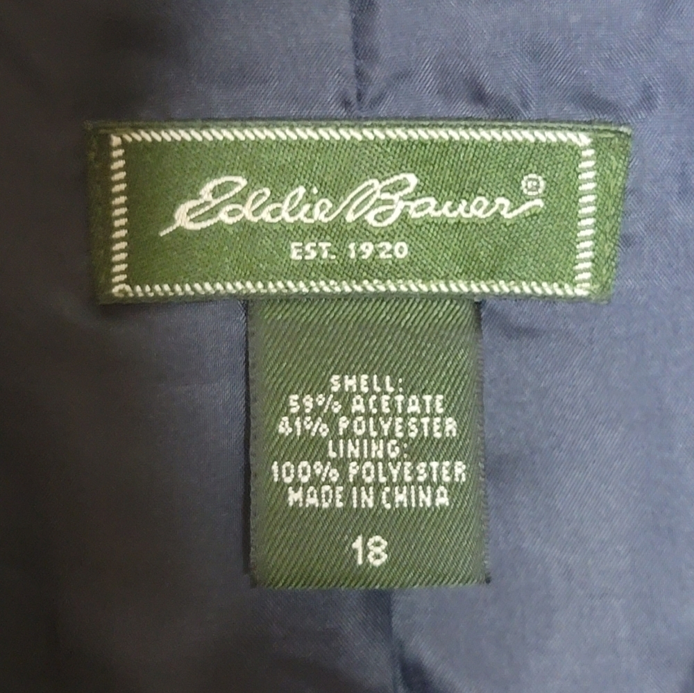 Eddie Bauer Dark Navy Blue Blazer Size 18 - Picture 4 of 5
